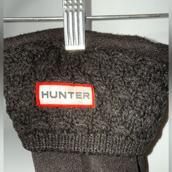 Hunter Original Tall Cable Knit Cuff Welly Boot Socks Black Size M 5-7 - Picture 4 of 5